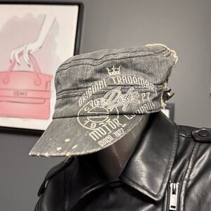 Dodge Y2K Distressed Grey Denim Hat